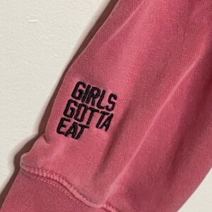 Girls Gotta Eat pink matching crewneck and shorts set